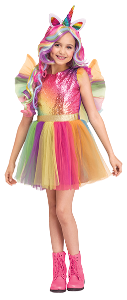 Costume de licorne arc-en-ciel avec sequin - Enfant