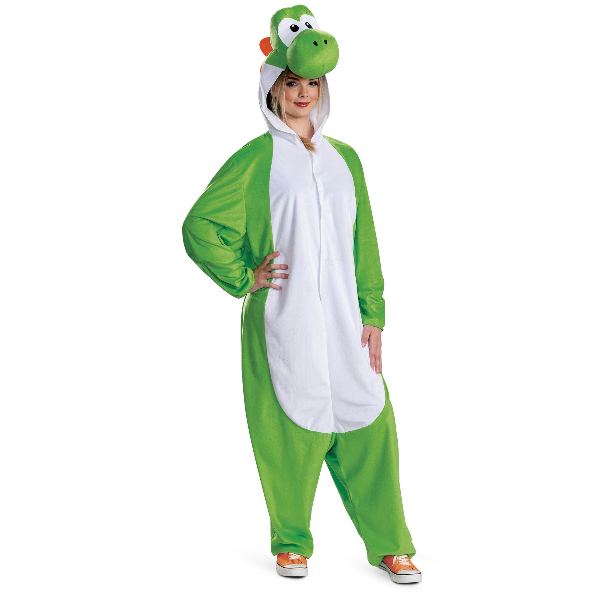 Yoshi Costume – Hooded Jumpsuit – Super Mario – Adult