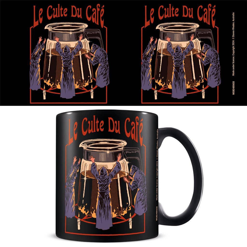 Tasse noire Steven Rhodes (Adore le café - Français)