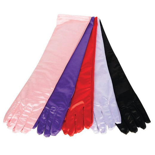 Gants satinés rouges