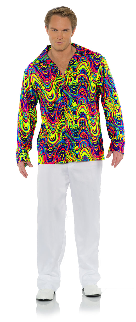 Chemise blacklight années 70