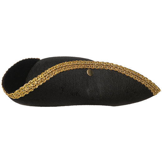 Chapeau tricorne avec bordure dorée