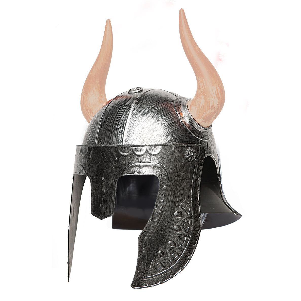 Silver horned helmet