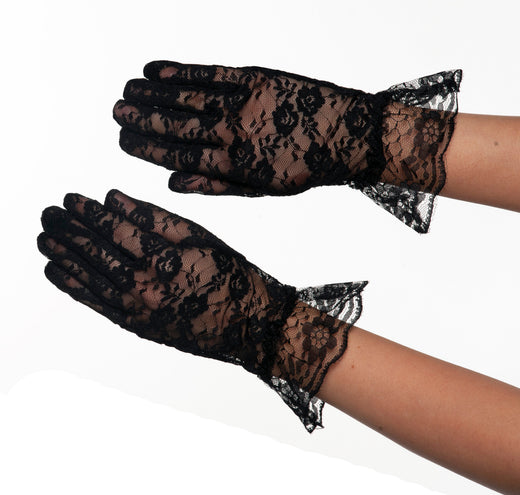 Gants en dentelle noirs