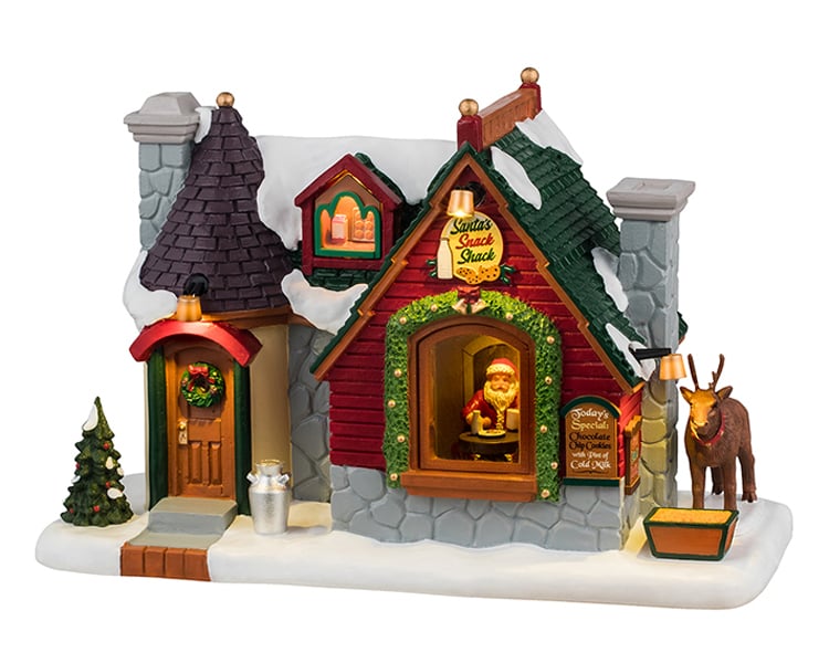 Cabane à collations du père noël, avec adaptateur 4.5v 100ma - Village Lemax