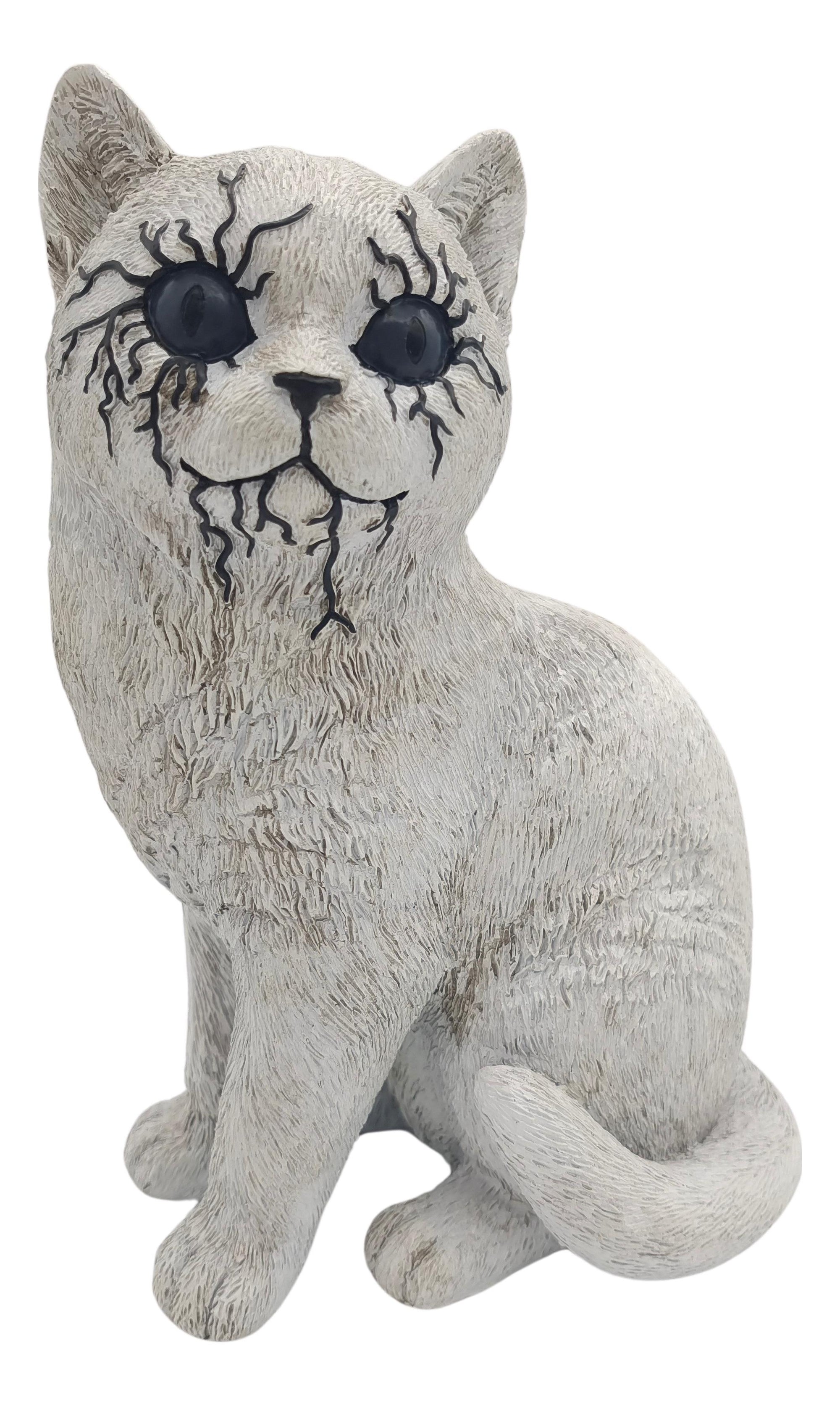 Black-eyed resin cat, 9 in.
