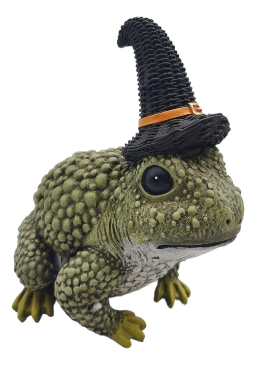 Crapaud résine avec chapeau de sorcière 7.9 po