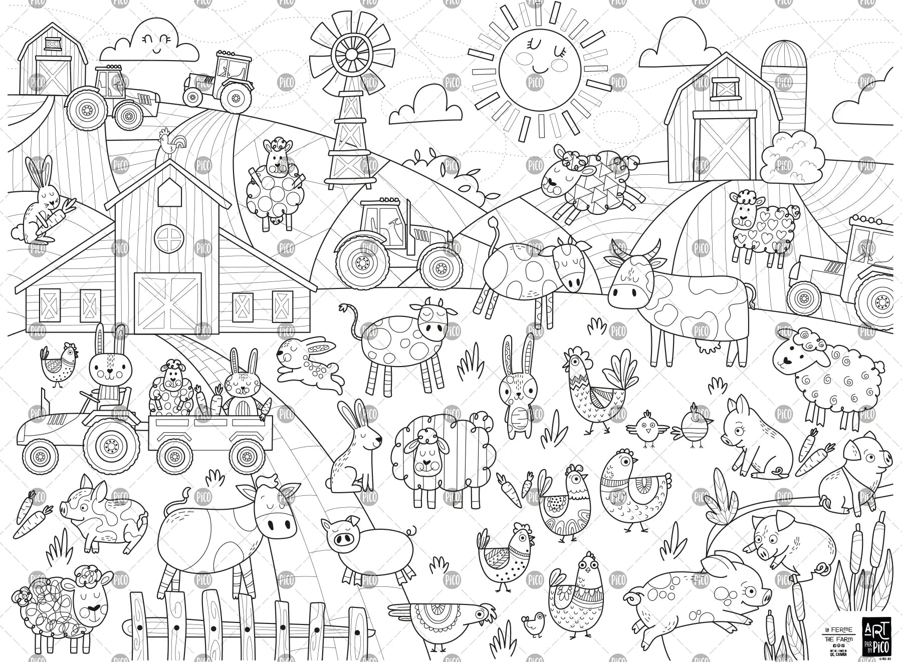 Coloriage géant - La ferme - PiCO Tatoo