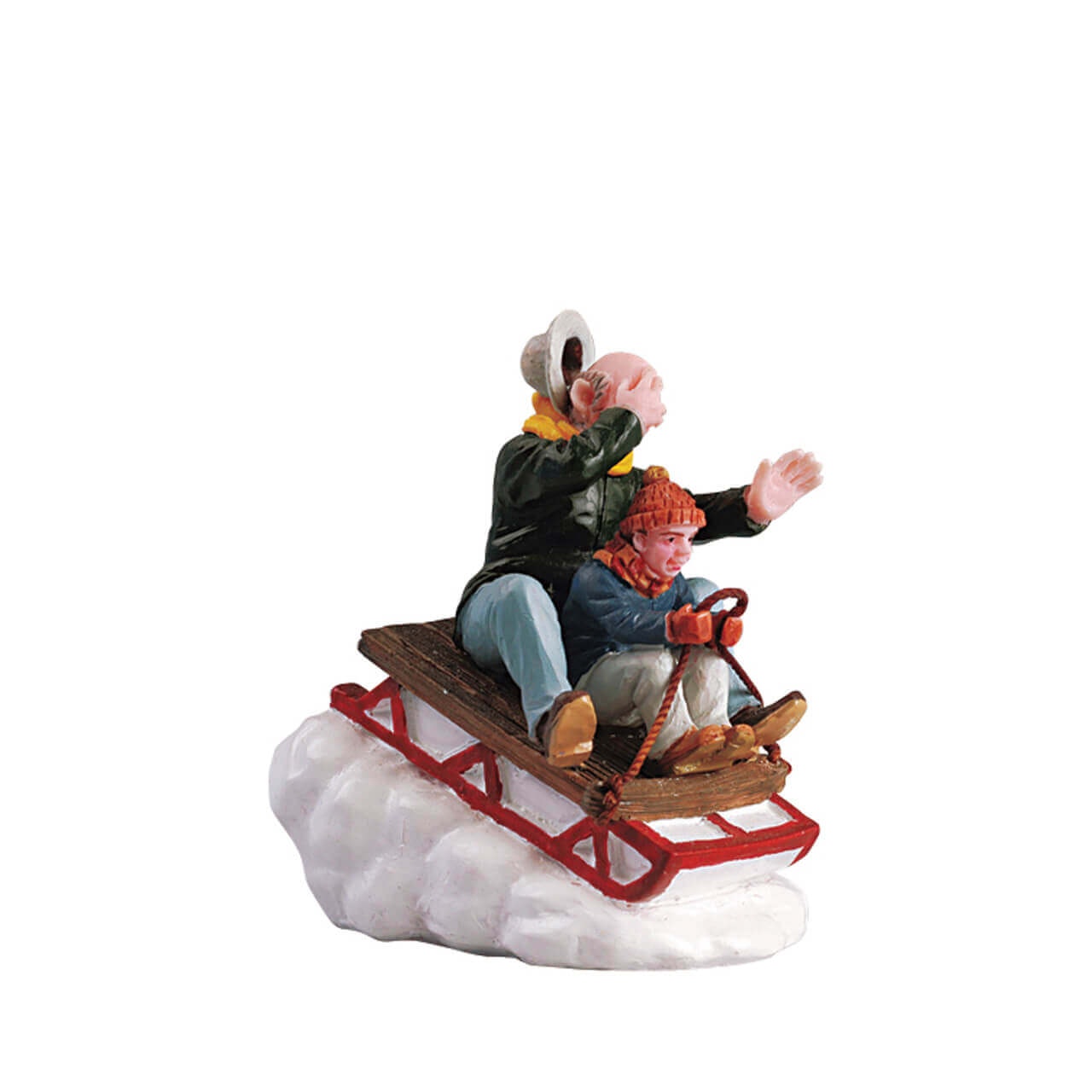 Luge avec grand-papa - Village Lemax