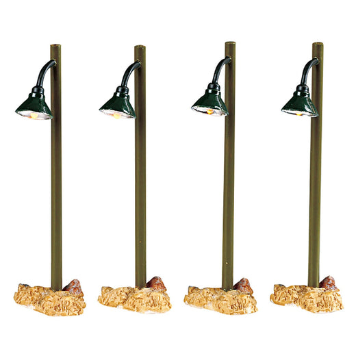 Lampadaire rustique, lot de 4, b/o (4.5v) - Village Lemax