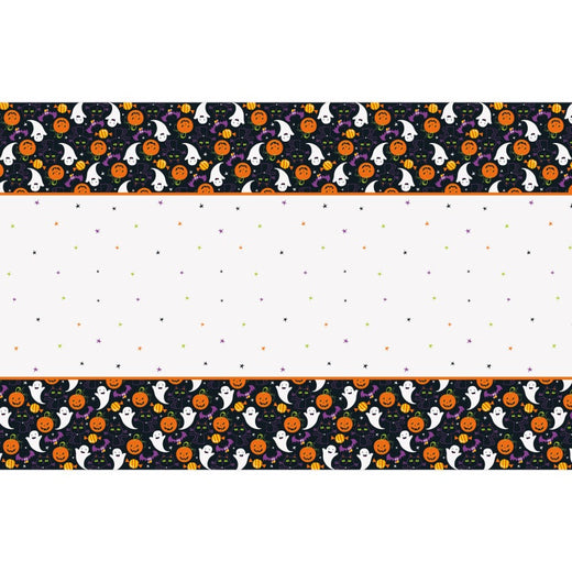Nappe rectangulaire en plastique Chat et citrouille