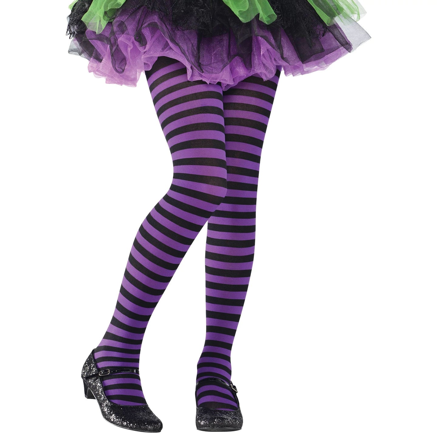 Collant rayé violet/noir - Enfant