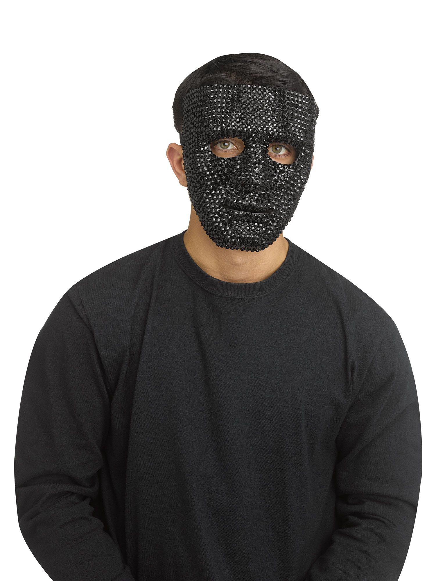 Masque de clown avec bling bling - Noir