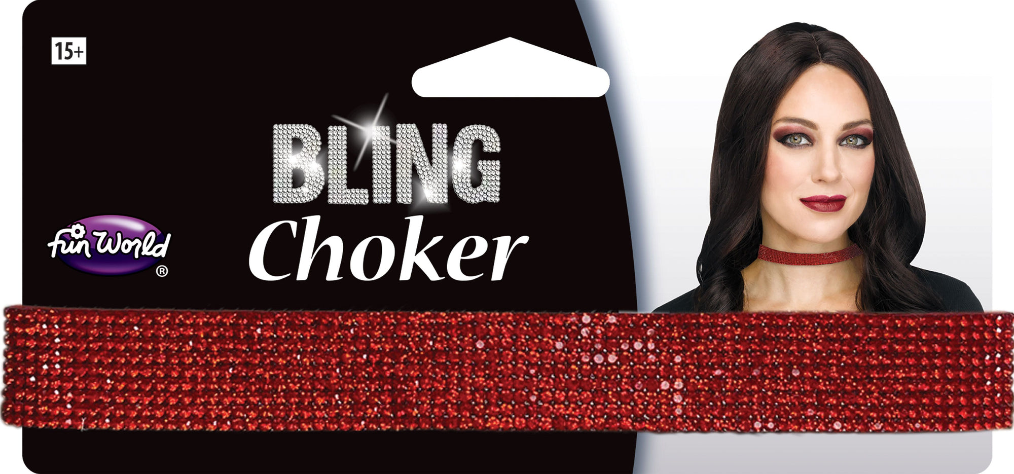 Collier "Chocker" éclatant - Rouge