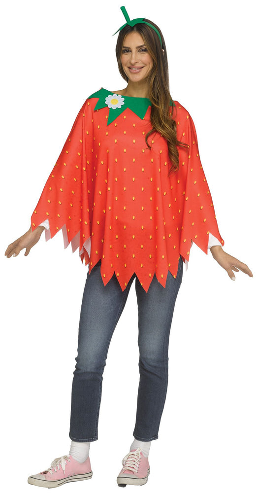 Strawberry poncho for adults