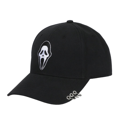 Casquette noire Ghost Face brodée pour homme