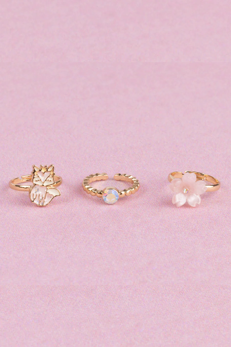 Boutique Foxy Floral Rings, 3pcs