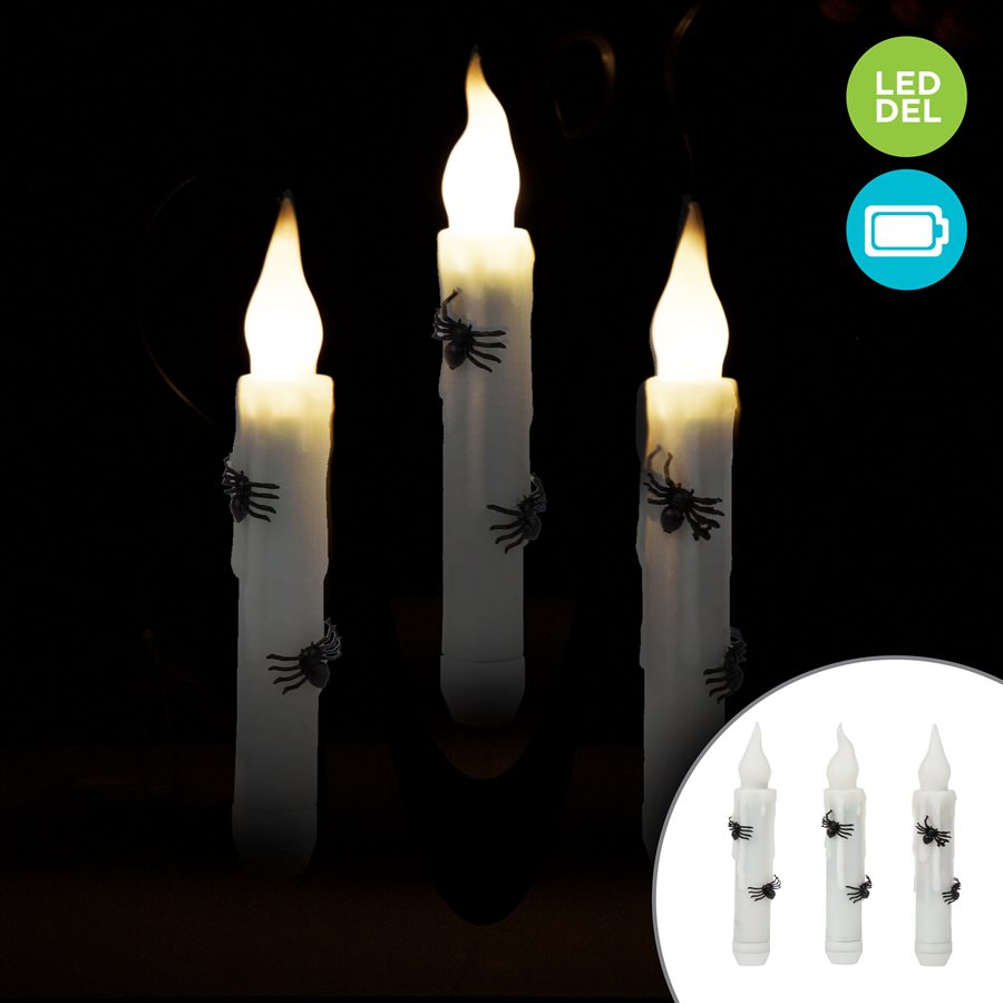 Set of hanging candle holders with spiders