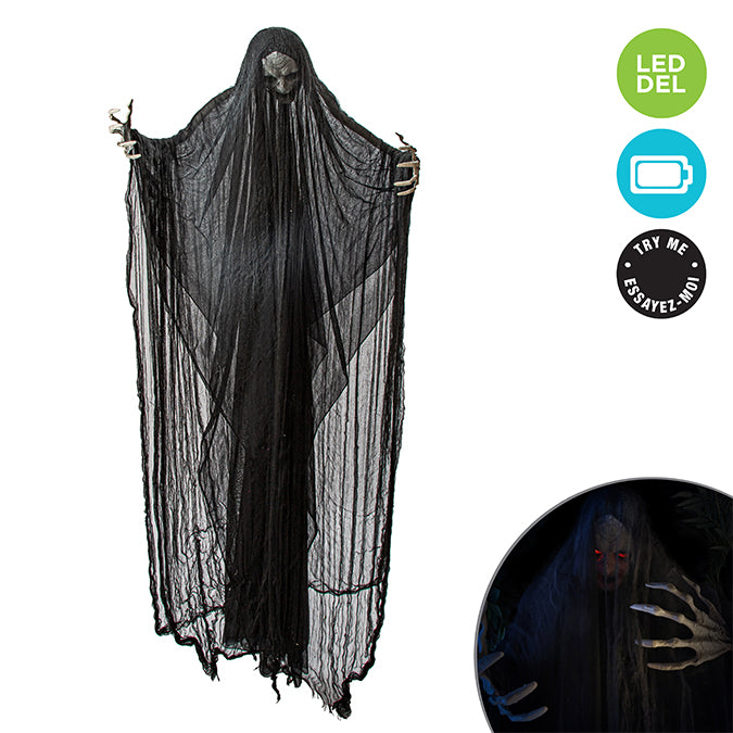 Black Hanging Lighted Reaper (6.2ft)