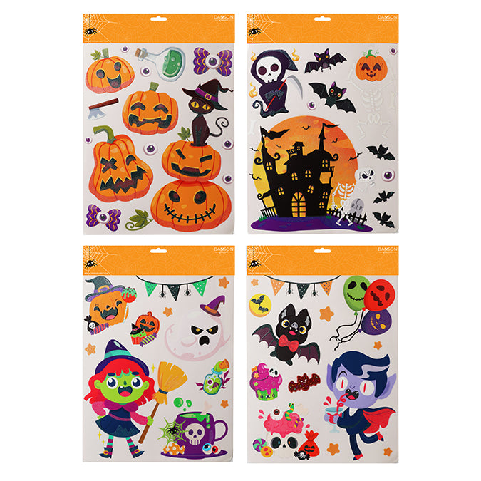 Glittering window decorations for Halloween