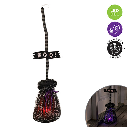 Animated dancing witch broom with lights and sounds