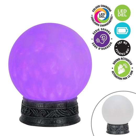 Illuminated crystal ball with sounds