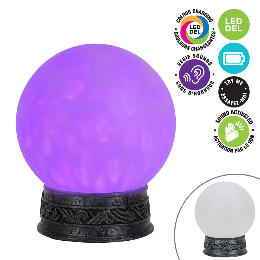 Illuminated crystal ball with sounds