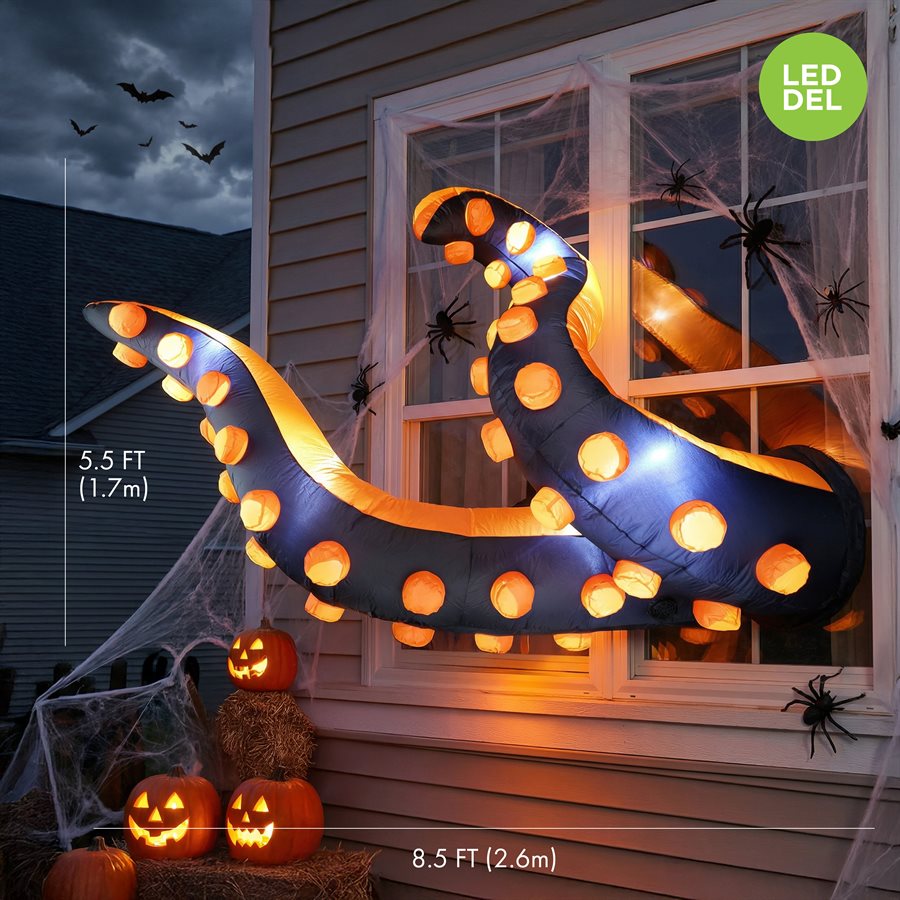 Tentacules de pieuvre gonflables lumineuses à DEL