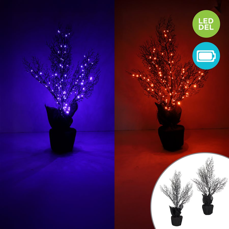 Arbre décoratif noir lumineux à DEL
