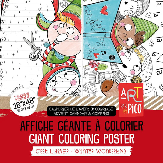 Affiche geante a colorier lutins pico