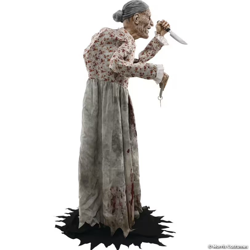 Posable Standing Gruesome Granny Halloween Decoration - 5 ft