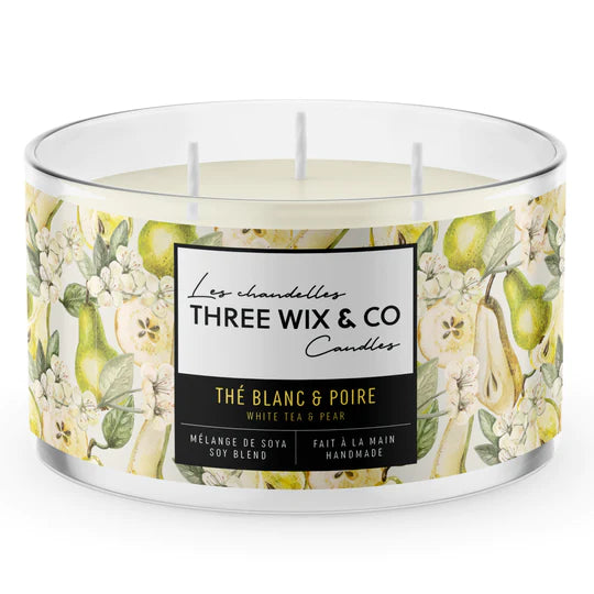 WHITE TEA & PEAR Candle - Three Wix And Co