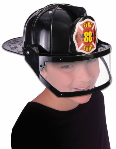 Chapeau pompier enfant de luxe - Noir