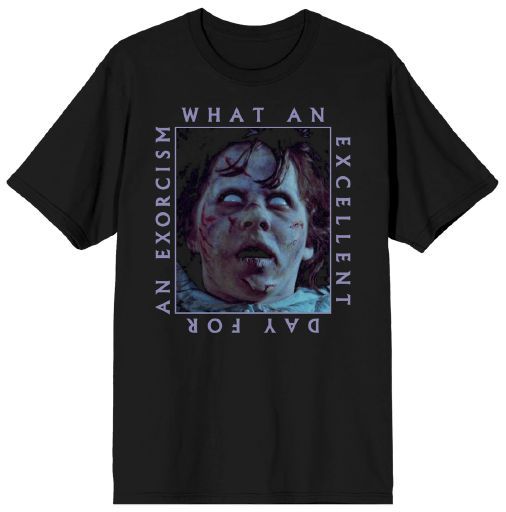 Adult black T-shirt The Exorcist - "What an excellent day for an exorcism"
