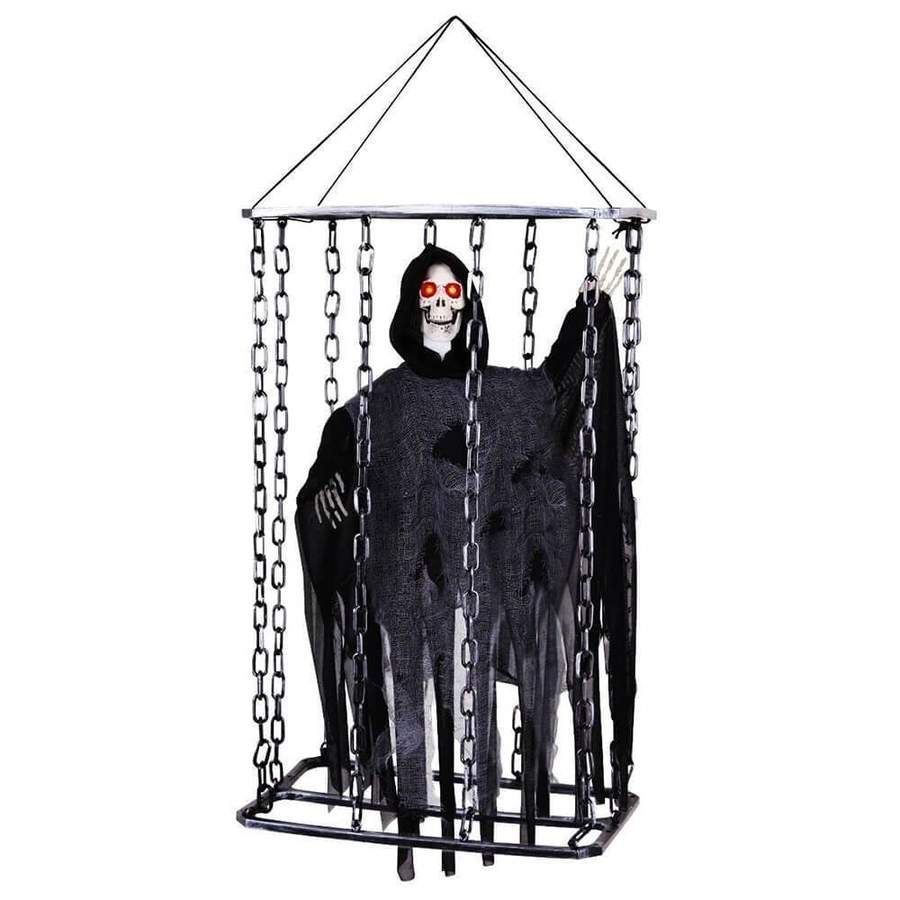 Faucheuse noire animée en cage (décoration animée)