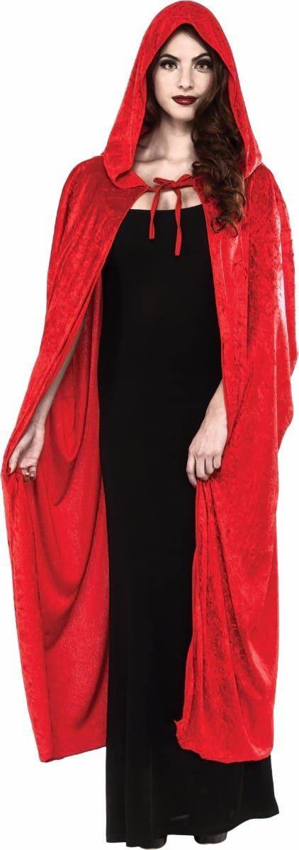 Longue Cape en velours à capuchon - Rouge - Adulte