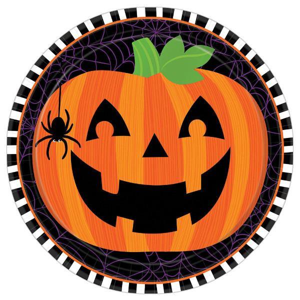 Assiettes à dessert - Citrouille (8/pqt - 7po) - - Boo'tik d'Halloween