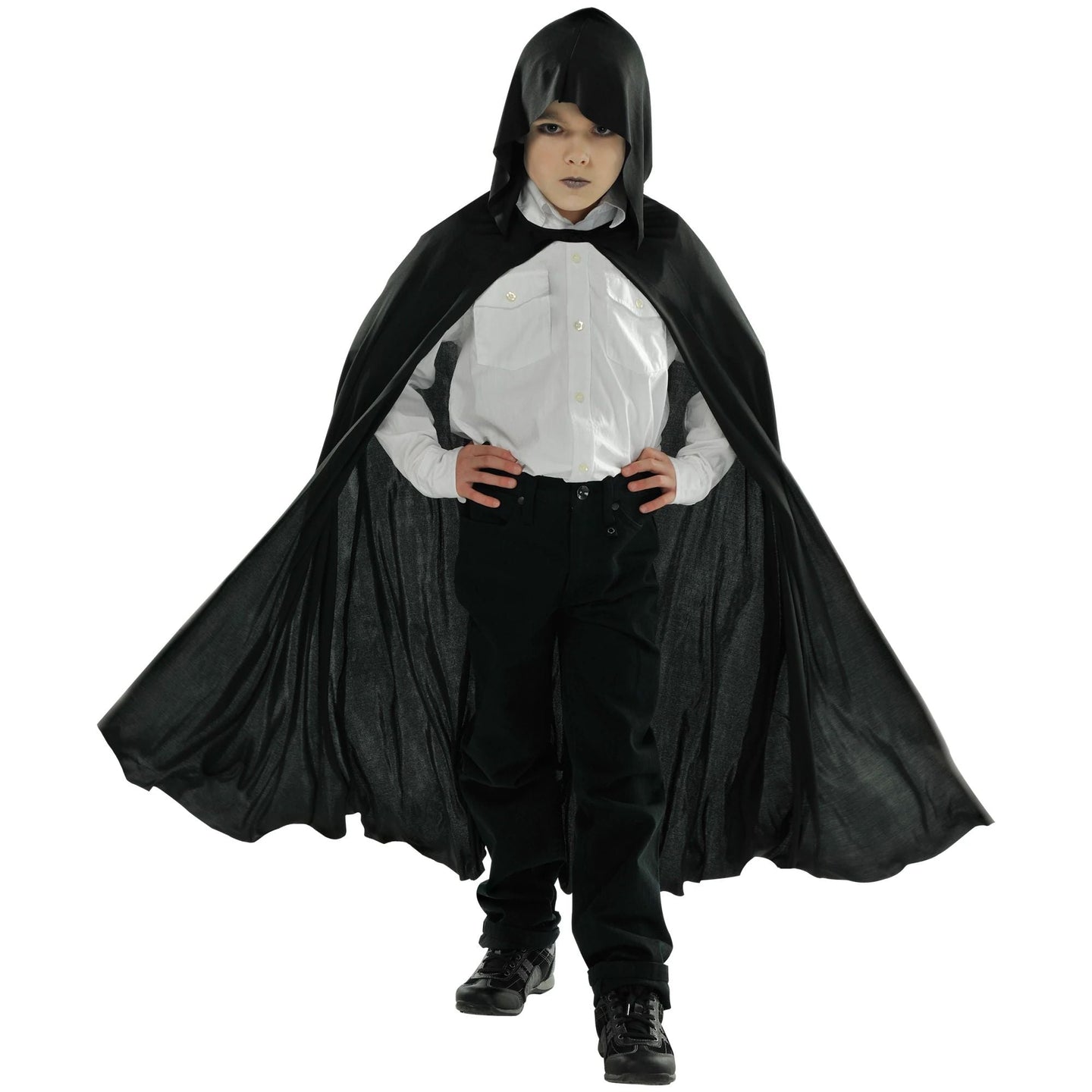 Cape noire à capuche - Enfant