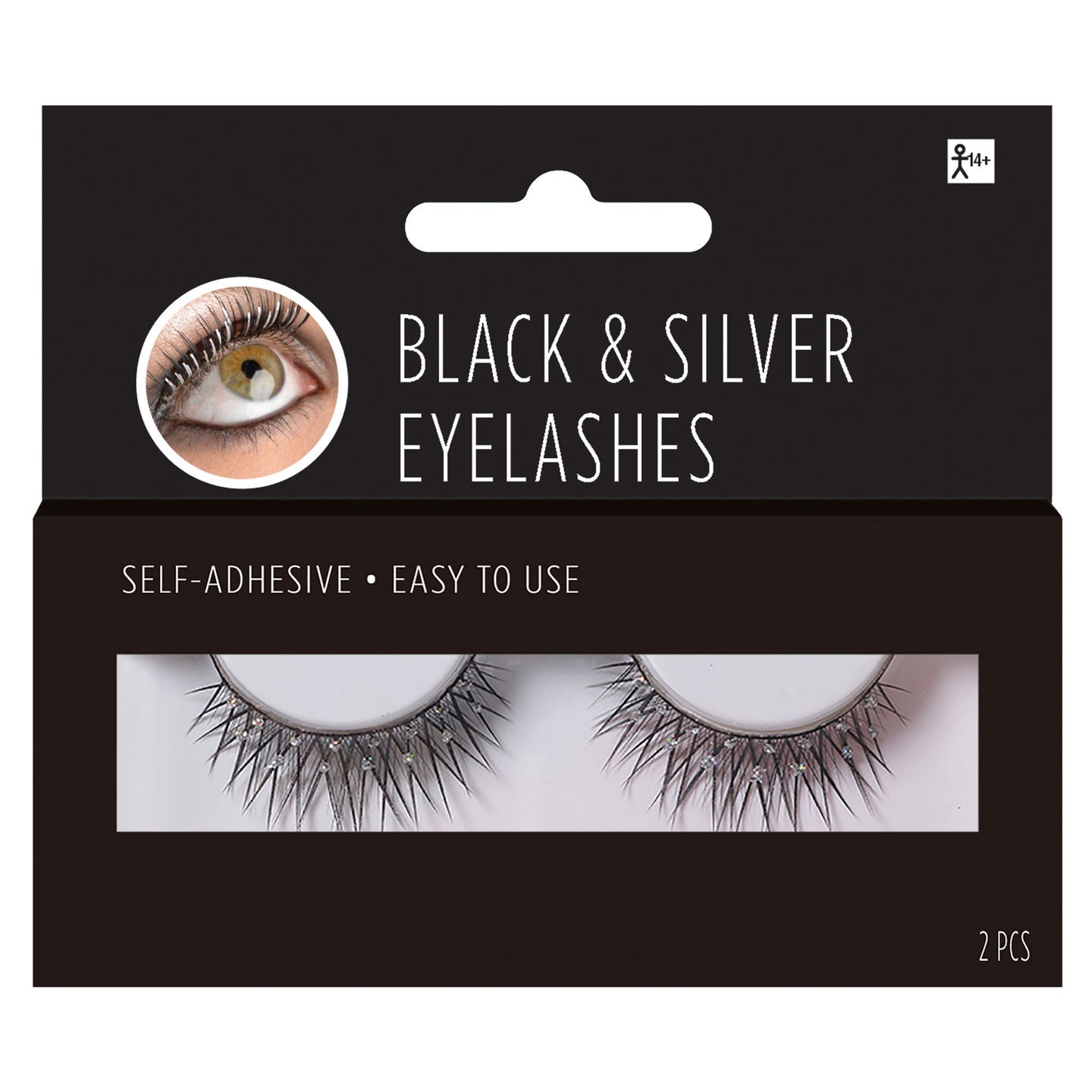 Cils noirs et argentés