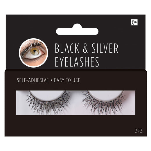 Cils noirs et argentés