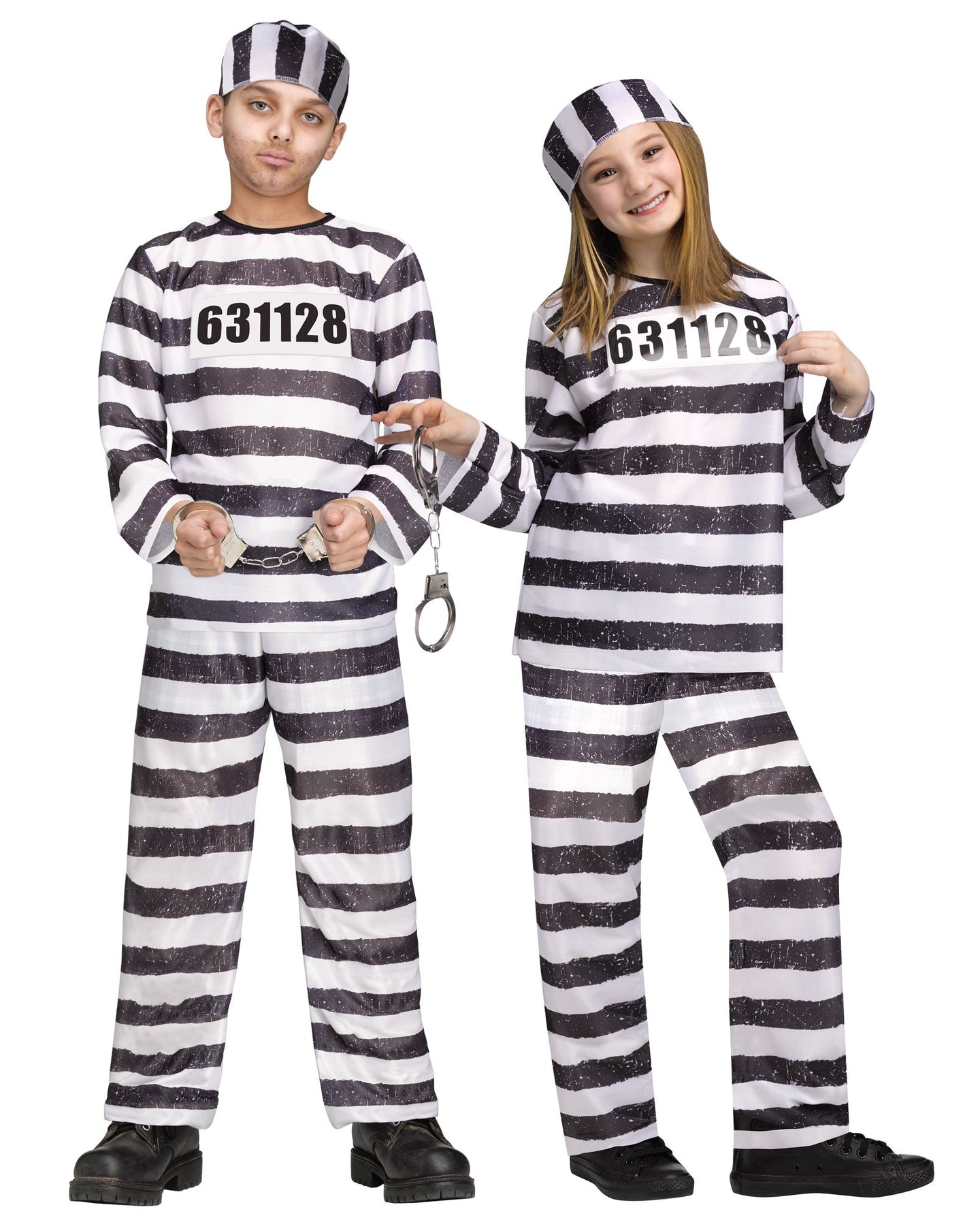 Striped prisoner costume for children