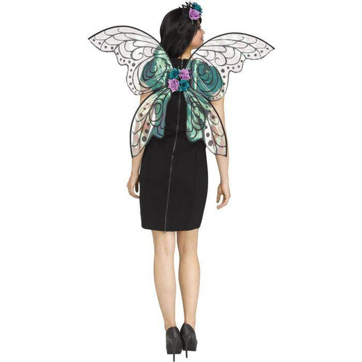 Ailes de Fée avec Fleurs - Noir et Violet
