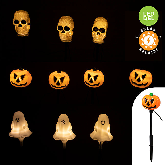 Ensemble de 4 piquets de jardin solaire - Halloween