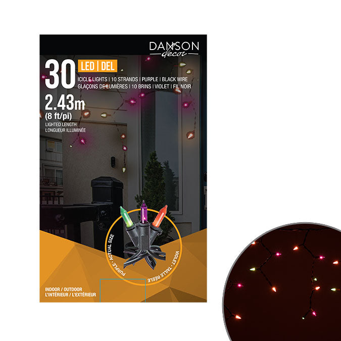 Set of 100 outdoor incandescent lights (green, orange and purple)