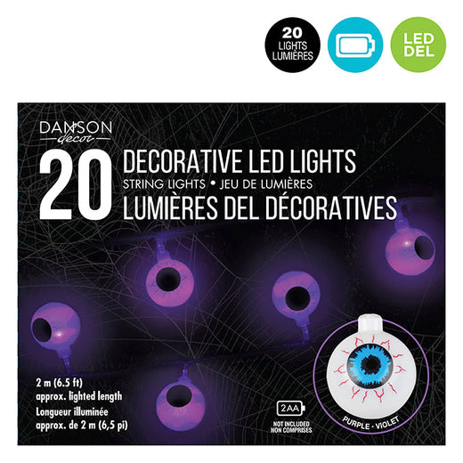 Set of 20 lights - Eyeball - Purple