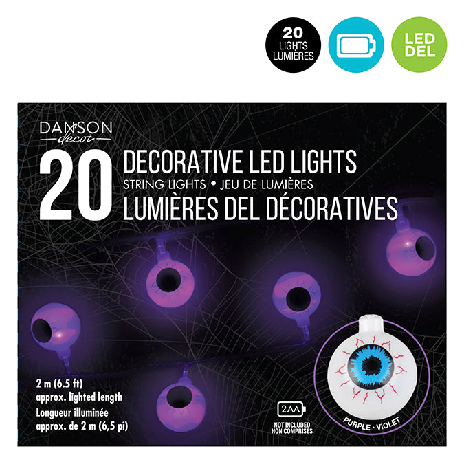 Set of 20 lights - Eyeball - Purple
