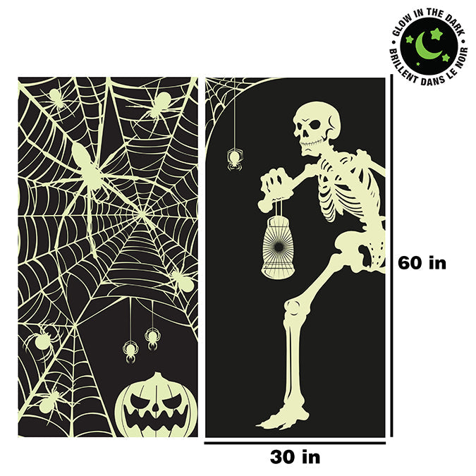 Glow In The Dark Plastic Door Cover, 2 Assorted, 30in(76cm) X 60in(152.4cm)