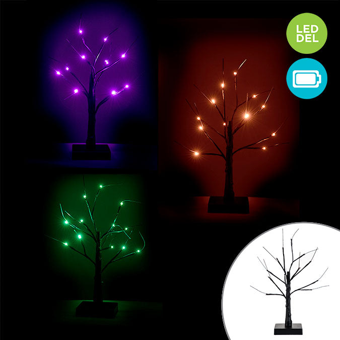Arbre Del Avec 12 Lumières, 3 Assortis, H: 15.75po(40cm)