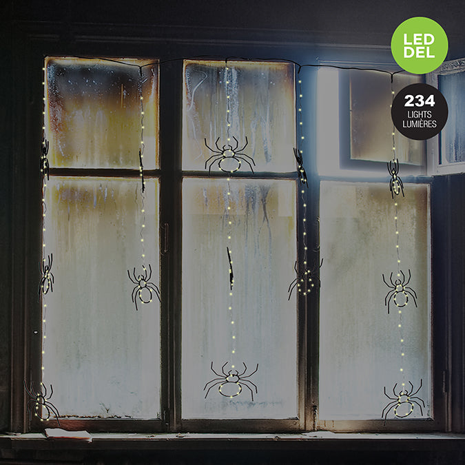 Rideau D'araignees en Metal Avec 227 Lumieres Del- 0.9m X 1.05 Blanc Chaud
