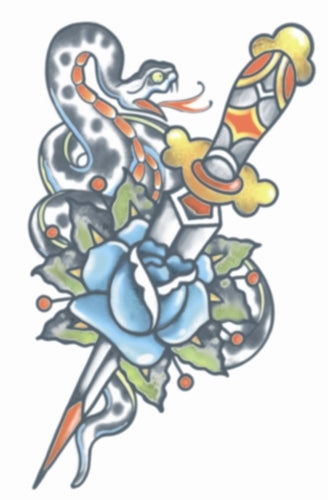 Tatouage Fx - Vintage - Poignard et serpent